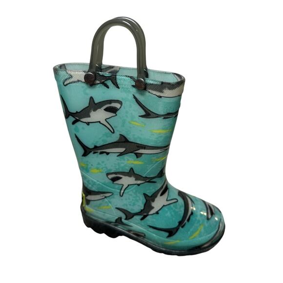 WESTERN CHIEF Toddler/Boys Light Up Rain Boots, size 8 Toddler, Sharks - Picture 2 of 10